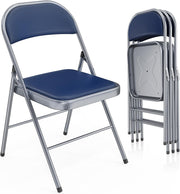 VINGLI Pu Leather Folding Chairs with Padded Seats 350lbs