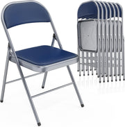VINGLI 350 lbs PU Leather Folding Chair with Padded Seats & Back