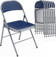 VINGLI Pu Leather Folding Chairs with Padded Seats 350lbs