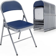 VINGLI Pu Leather Folding Chairs with Padded Seats 350lbs