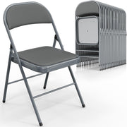 VINGLI 350 lbs PU Leather Folding Chair with Padded Seats & Back