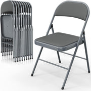 VINGLI 350 lbs PU Leather Folding Chair with Padded Seats & Back