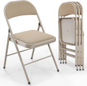 VINGLI 350 lbs Folding Chairs with Padded Seats Portable Metal Frame Chair
