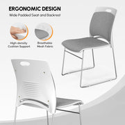 VINGLI 350lbs Stacking Chairs Set Ergonomic Plastic Padded Seat & Back