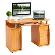Vingli 3 Drawers Wooden Computer Desk Writing Study Desk for Home Office Black/Coffee/Wood