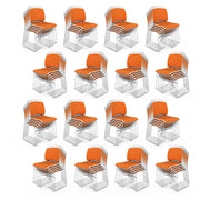 VINGLI 350lbs Stacking Chairs Set Ergonomic Plastic Padded Seat & Back