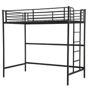 VINGLI Twin Metal Loft Bed Frame with Stairs for Kids/Adults Grey/White/Black