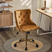 VINGLI AC101 Tufted Velvet Adjustable Rolling Home Office Chair with Wheels