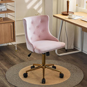 VINGLI AC101 Tufted Velvet Adjustable Rolling Home Office Chair with Wheels