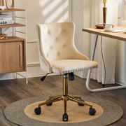 VINGLI AC101 Tufted Velvet Adjustable Rolling Home Office Chair with Wheels