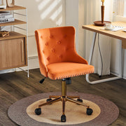 VINGLI AC101 Tufted Velvet Adjustable Rolling Home Office Chair with Wheels