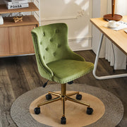 VINGLI AC101 Tufted Velvet Adjustable Rolling Home Office Chair with Wheels