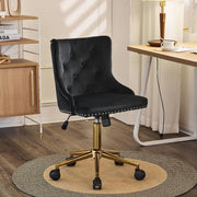VINGLI AC101 Tufted Velvet Adjustable Rolling Home Office Chair with Wheels
