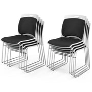VINGLI 350lbs Stackable Chairs Set with Metal Sled Base