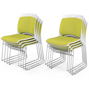 VINGLI 350lbs Stackable Chairs Set with Metal Sled Base