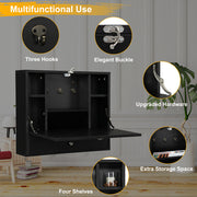 VINGLI 2-in-1 Wall-Mounted Floating Computer Table Desk Black