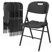 VINGLI Heavy Duty Folding Chairs Portable HDPE Plastic Seat with Steel Frame