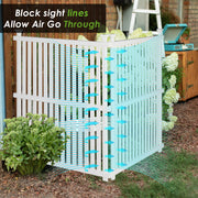 VINGLI 48" H X 36" W Vinyl Privacy Panel Pool Fence 2 Panel Reversible Outdoor Screen Enclosure White/Black