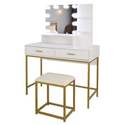 VINGLI Makeup Vanity Table Set with Lighted Mirror Modern Dresser