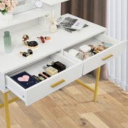 VINGLI Makeup Vanity Table Set with Lighted Mirror Modern Dresser