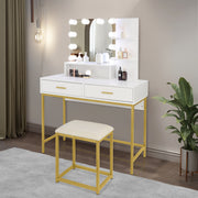 VINGLI Makeup Vanity Table Set with Lighted Mirror Modern Dresser