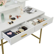 VINGLI Makeup Vanity Table Set with Lighted Mirror Modern Dresser