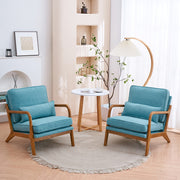 VINGLI AC105 Modern Accent Chair with Rubber Wood Frame and Lumbar Pillow