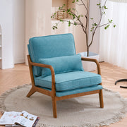 VINGLI AC105 Modern Accent Chair with Rubber Wood Frame and Lumbar Pillow