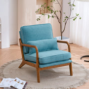 VINGLI Modern Accent Chair with Rubber Wood Frame and Lumbar Pillow