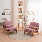 VINGLI AC105 Modern Accent Chair with Rubber Wood Frame and Lumbar Pillow