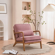 VINGLI AC105 Modern Accent Chair with Rubber Wood Frame and Lumbar Pillow