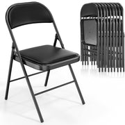 VINGLI 350 lbs PU Leather Folding Chair with Padded Seats & Back