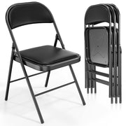 VINGLI 350 lbs PU Leather Folding Chair with Padded Seats & Back