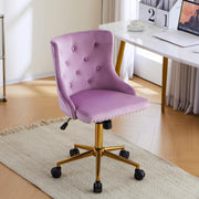 VINGLI AC101 Tufted Velvet Adjustable Rolling Home Office Chair with Wheels