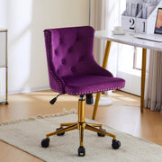 VINGLI AC101 Tufted Velvet Adjustable Rolling Home Office Chair with Wheels