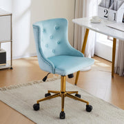 VINGLI AC101 Tufted Velvet Adjustable Rolling Home Office Chair with Wheels