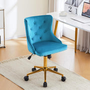 VINGLI Modern Mid-Back Tufted Velvet Fabric Computer Chair Swivel Adjustable Accent with Wheels