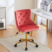 VINGLI AC101 Tufted Velvet Adjustable Rolling Home Office Chair with Wheels