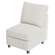 VINGLI SS106 Oversized Modular Sectional Sofa with Storage and Built-in USB Charger Linen