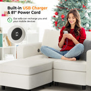VINGLI SS106 Oversized Modular Sectional Sofa with Storage and Built-in USB Charger Linen