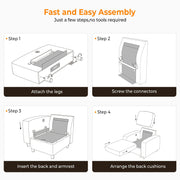 VINGLI SS106 Oversized Modular Sectional Sofa with Storage and Built-in USB Charger Linen