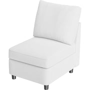 VINGLI SS106 Oversized Modular Sectional Sofa with Storage and Built-in USB Charger Linen