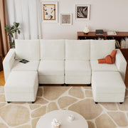 VINGLI SS102 Modular Sectional Sleeper Sofa with Storage and Built-in USB Charger Chenille