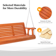 VINGLI 5FT Wooden Porch Swing with Cup Holder S104 MQQ 418