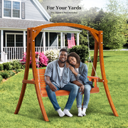 VINGLI 5FT Wooden Porch Swing with Cup Holder S104 MQQ 418