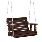 VINGLI 440 LBS Wooden Porch Swing 1-Person Outdoor Patio Swing