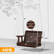 VINGLI 2.2FT 1-Person Wooden Patio Porch Swing 440Ibs