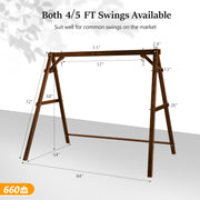 VINGLI Wooden Swing Frame Upgraded A-Frame Porch Swing Bench Stand Heavy Duty 660 LBS