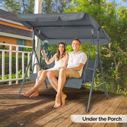 VINGLI Outdoor Hanging Glider Patio Porch Swing Set with Canopy 550Ibs