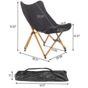 VINGLI Folding Patio Chair Aluminum 600D Polyester Fabric Camping Outdoor Chair